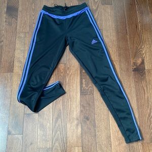 Adidas Climacool track pants in black and purple, XS